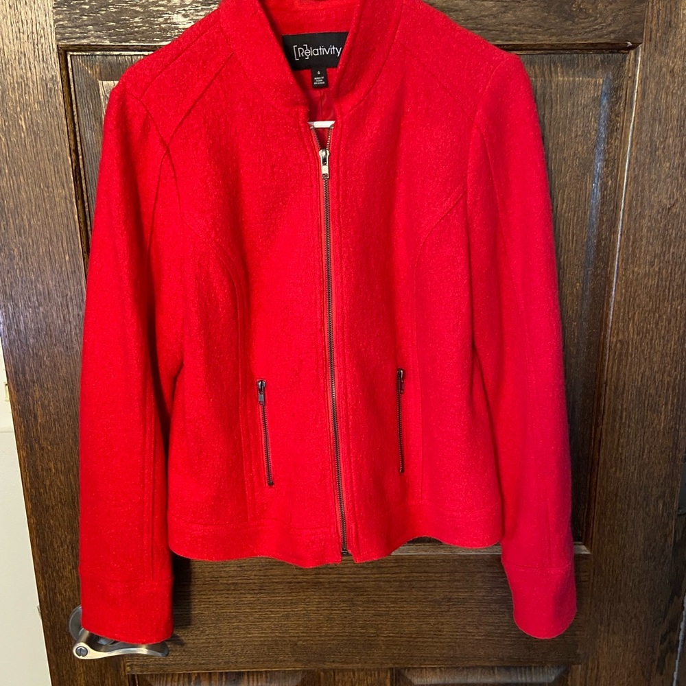 Relativity Women's Vibrant Red Bomber Jacket